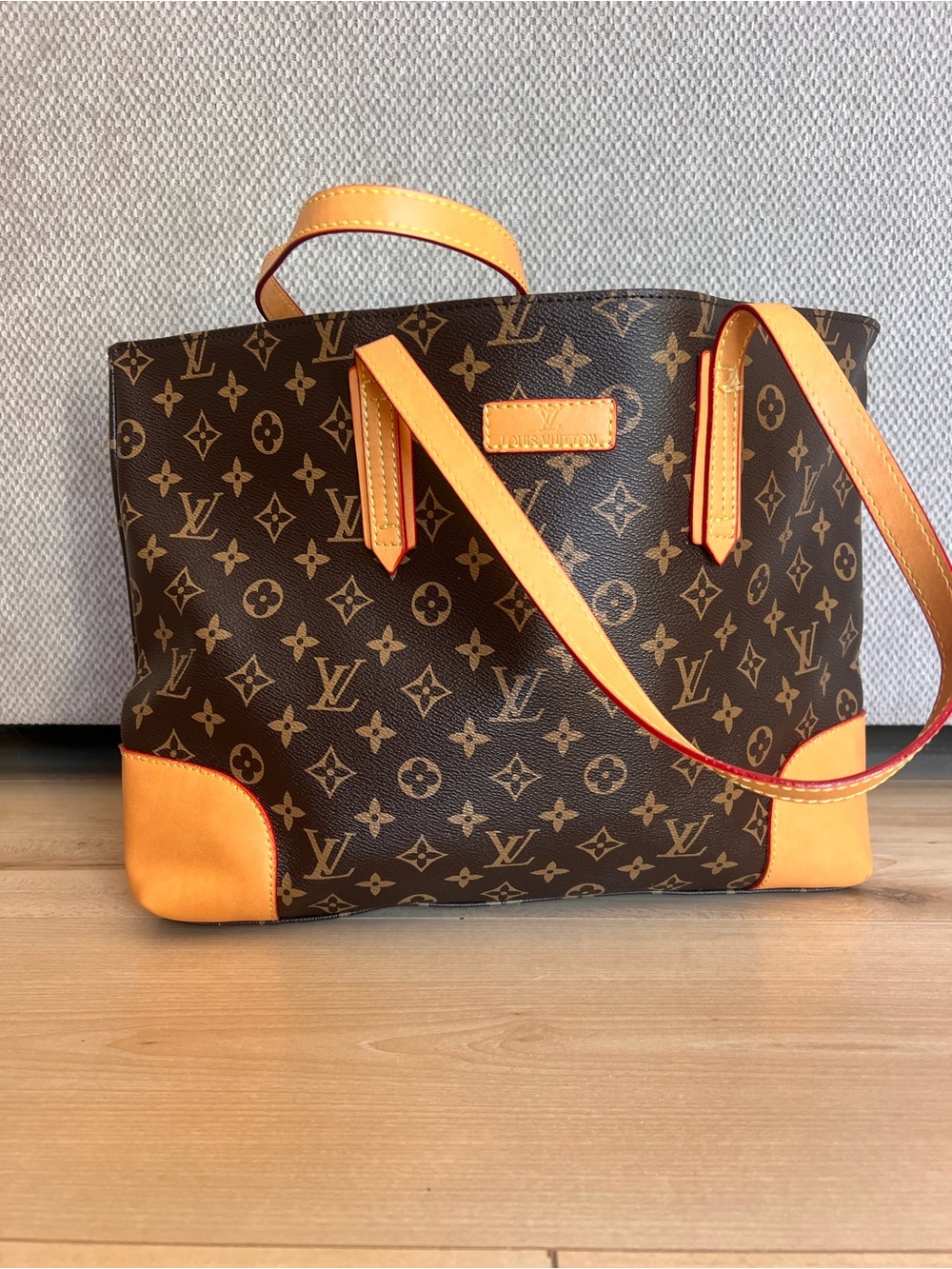 Louis Vuitton Monogram Canvas Tote with Orange Trim